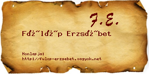 Fülöp Erzsébet névjegykártya