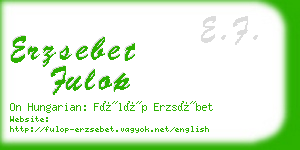 erzsebet fulop business card
